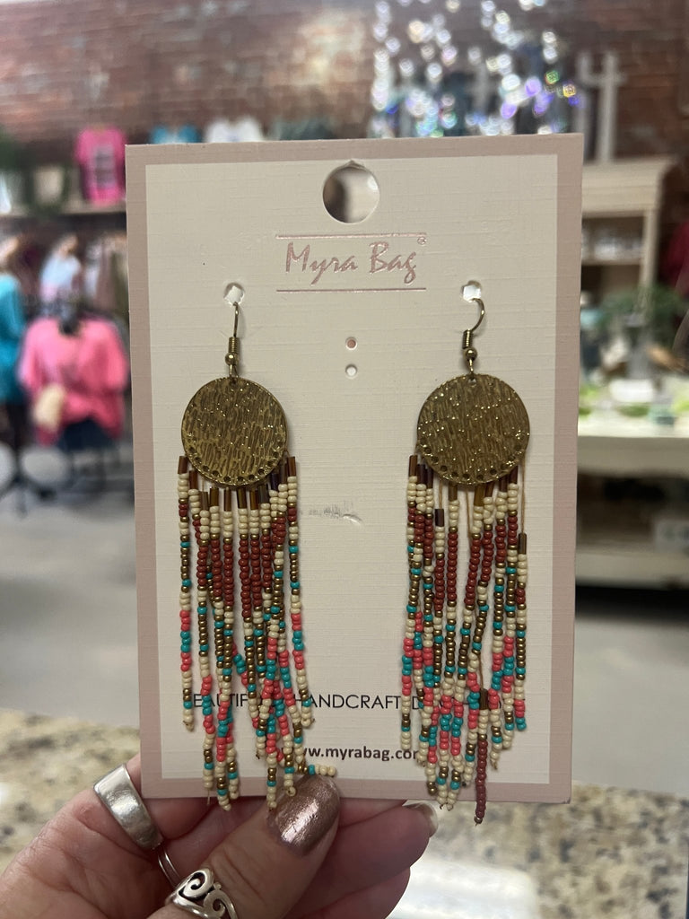 Sun's Radiance Beaded Earrings - Main Street Threads