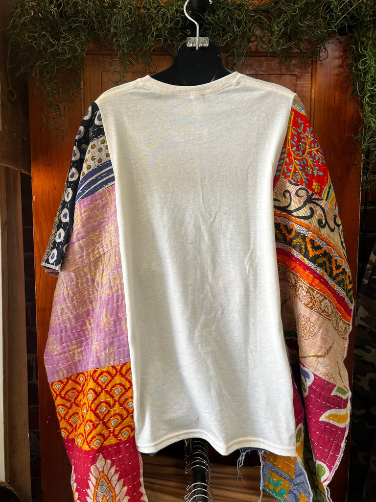 "That Guy and his truck" multi - panel kantha poncho - Main Street Threads