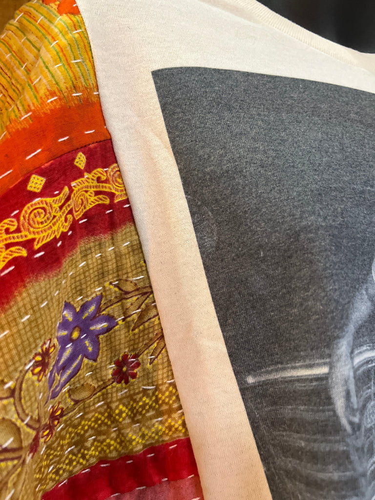 "That Guy and his truck" multi - panel kantha poncho - Main Street Threads