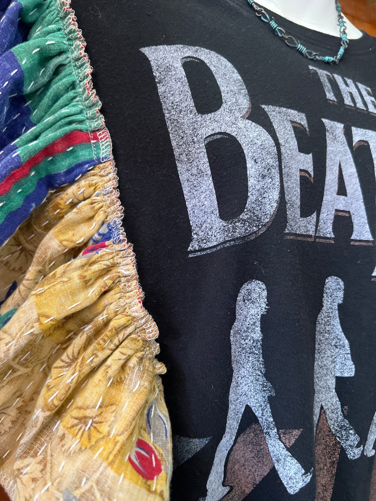 The Beatles ruffle sleeves kantha tee - Main Street Threads