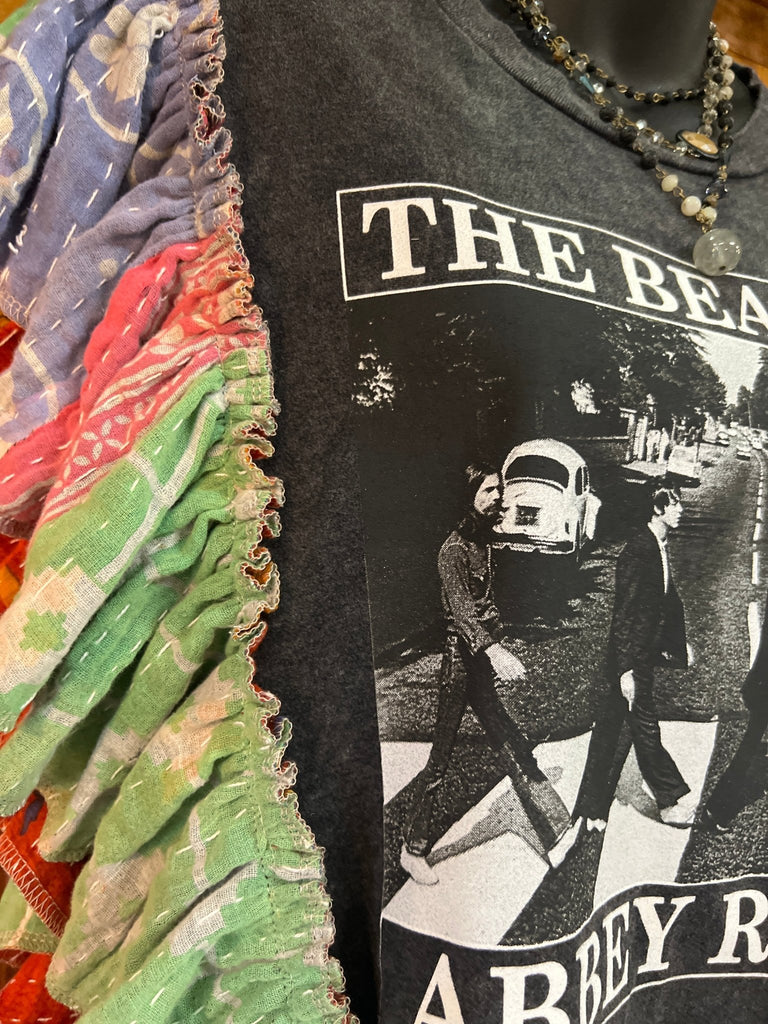 The Beatles ruffle sleeves kantha tee - Main Street Threads