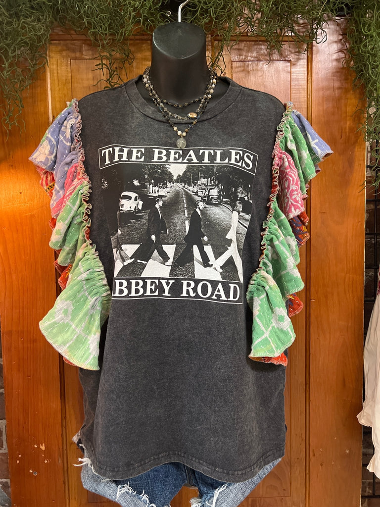 The Beatles ruffle sleeves kantha tee - Main Street Threads