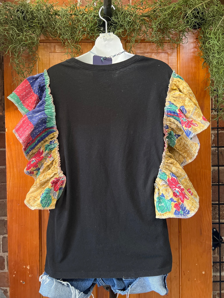 The Beatles ruffle sleeves kantha tee - Main Street Threads