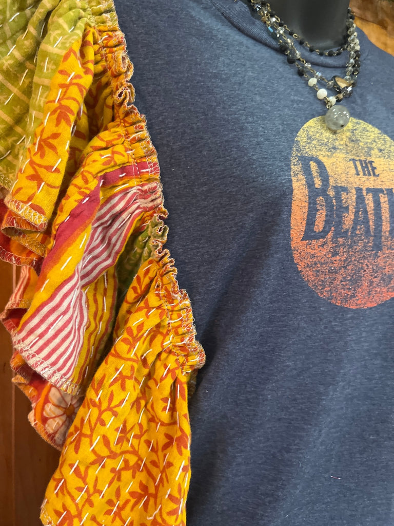 The Beatles ruffle sleeves kantha tee - Main Street Threads