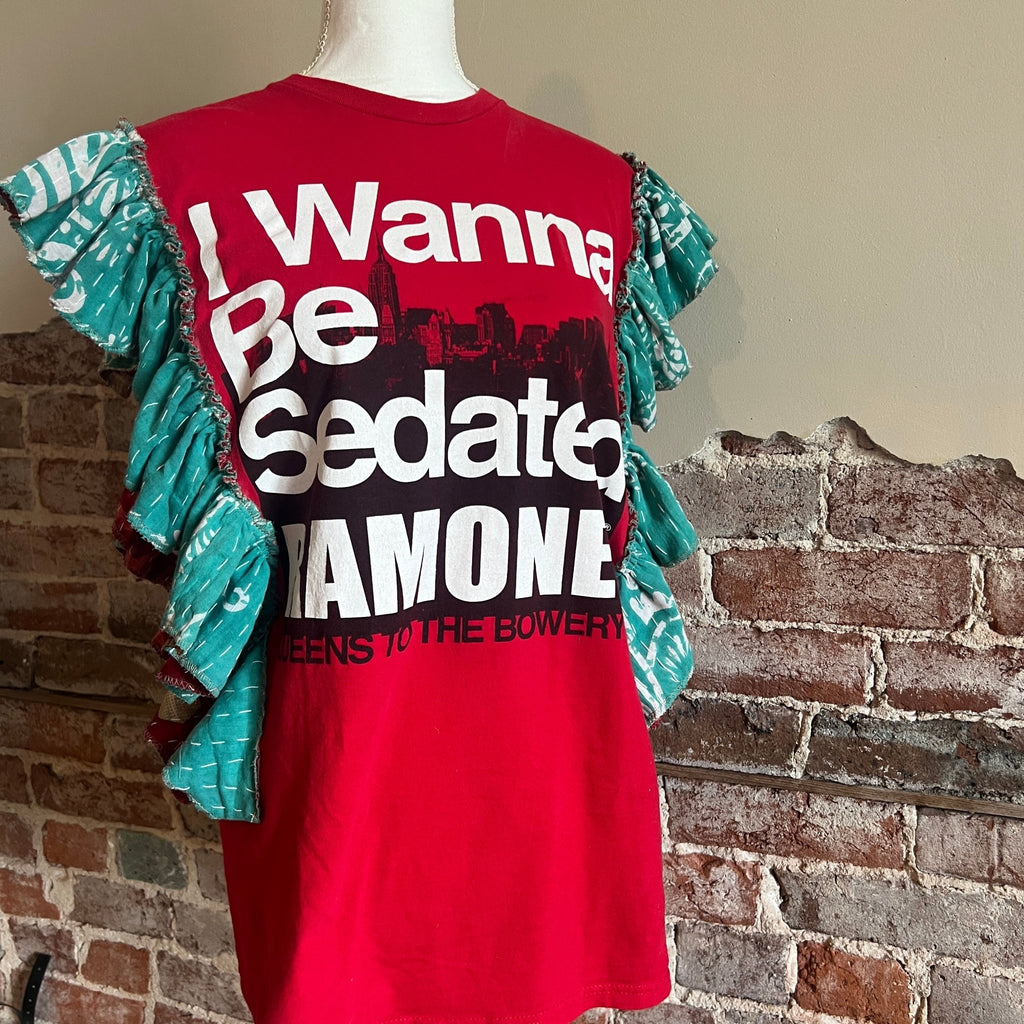 The Ramones Concert Kantha ruffle sleeves festival tee - Main Street Threads