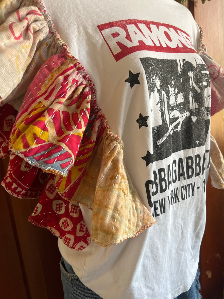The Ramones kantha ruffle tee - Main Street Threads