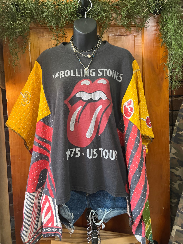 The Rolling Stone’s 1975 US Tour kantha poncho - Main Street Threads