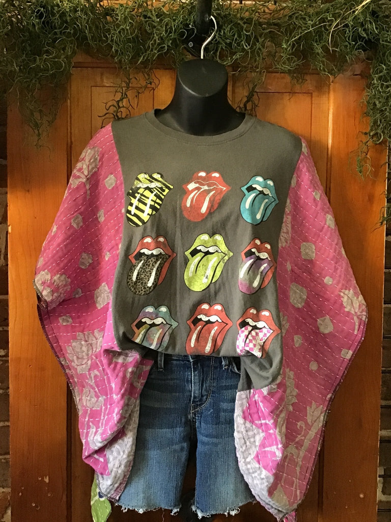 The Rolling Stones kantha poncho - Main Street Threads