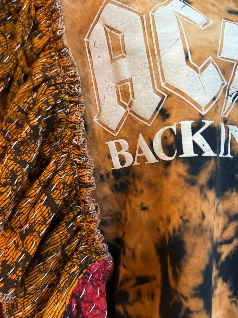 Tie dye AC/DC ruffle sleeves kantha tee - Main Street Threads
