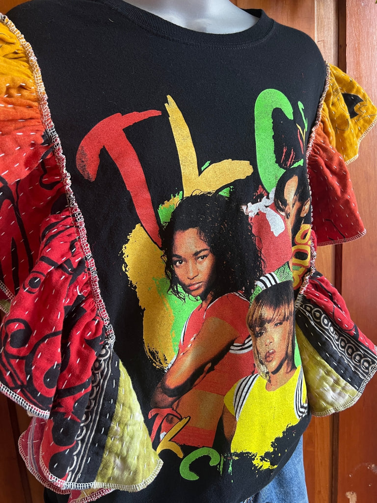 TLC No Scrubs ruffle sleeves festival tee - Main Street Threads