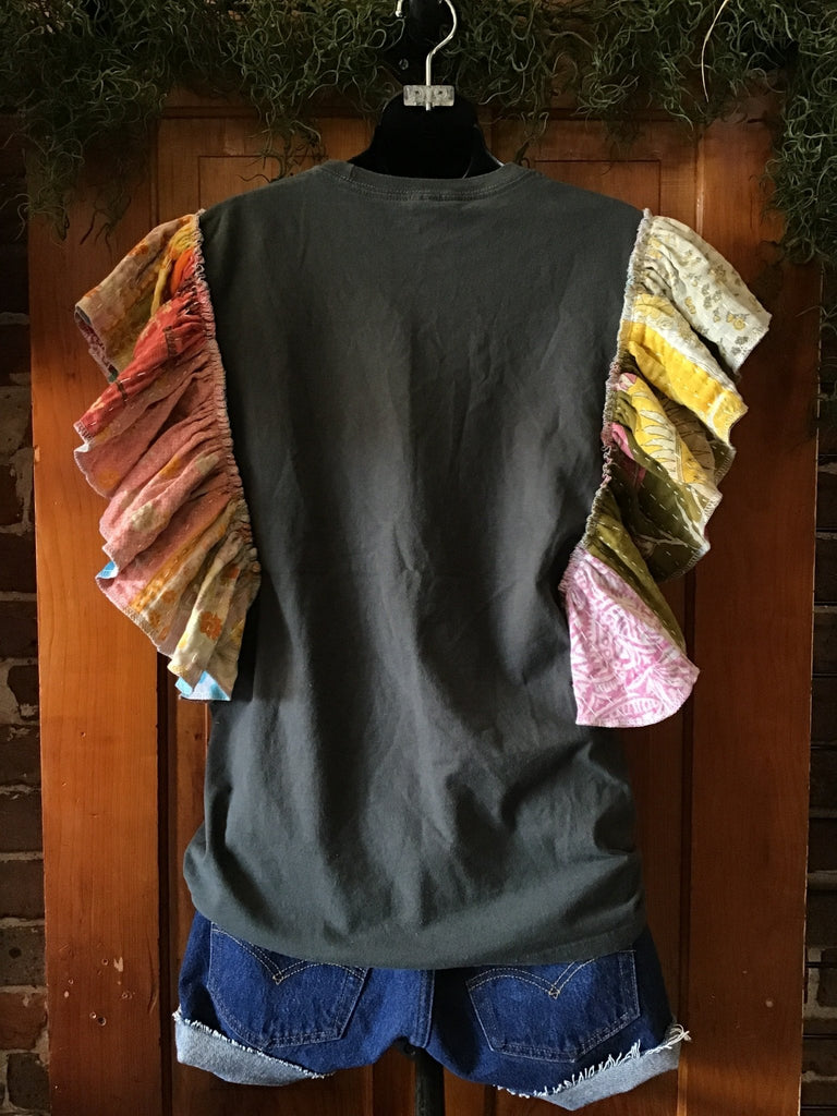 Twenty One Pilots ruffle sleeves kantha tee - Main Street Threads