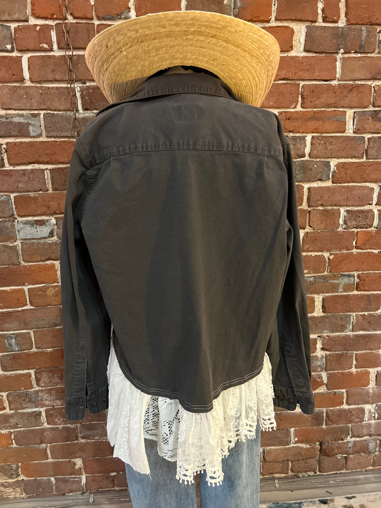 Upcycled charcoal gray jacket - Main Street Threads