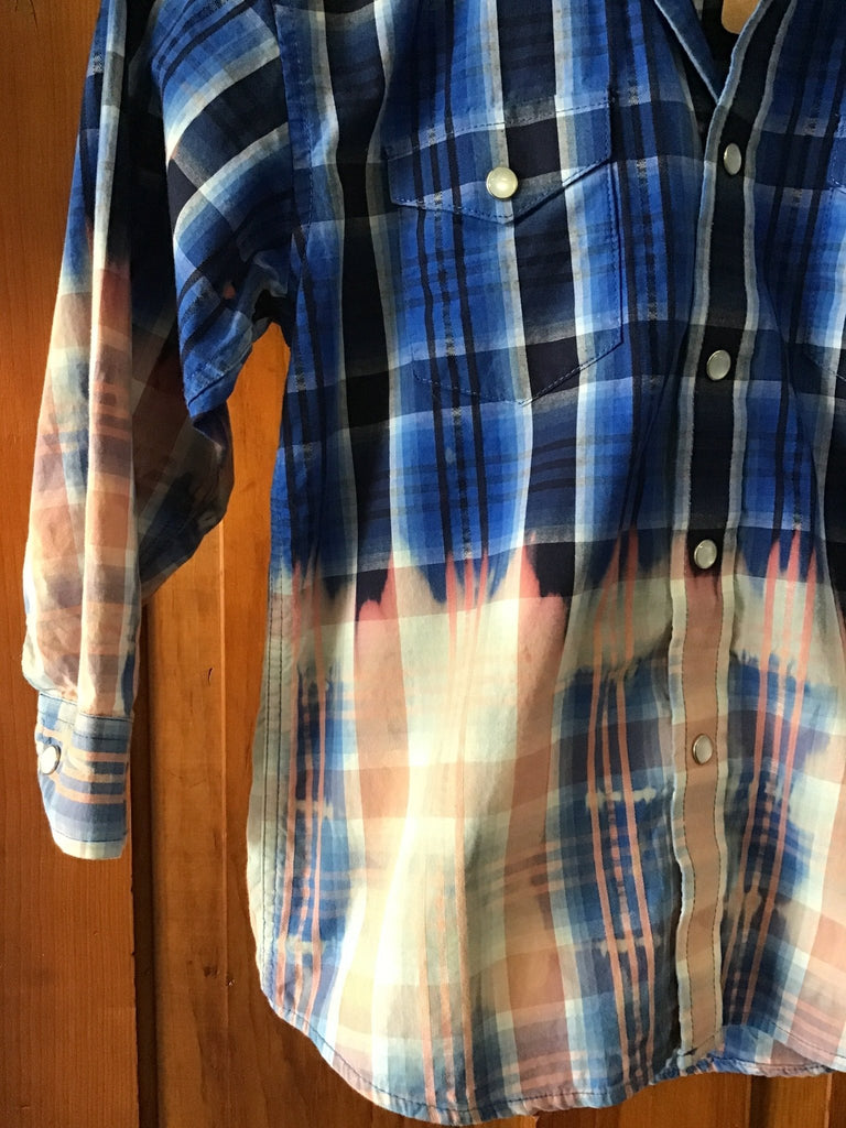 Upcycled Distressed Plaid Flannel - Main Street Threads