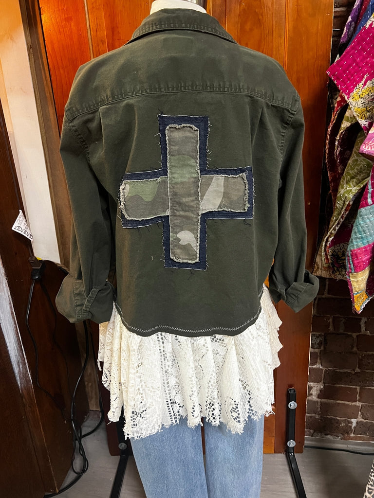 Upcycled Olive Drab jacket - Main Street Threads