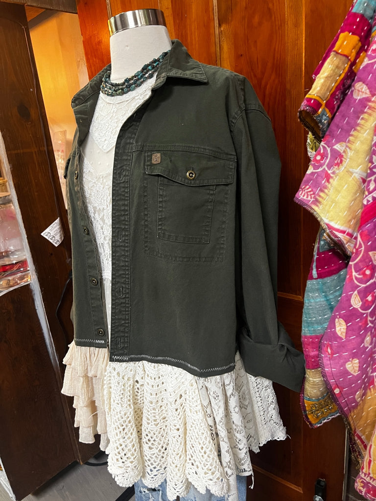 Upcycled Olive Drab jacket - Main Street Threads
