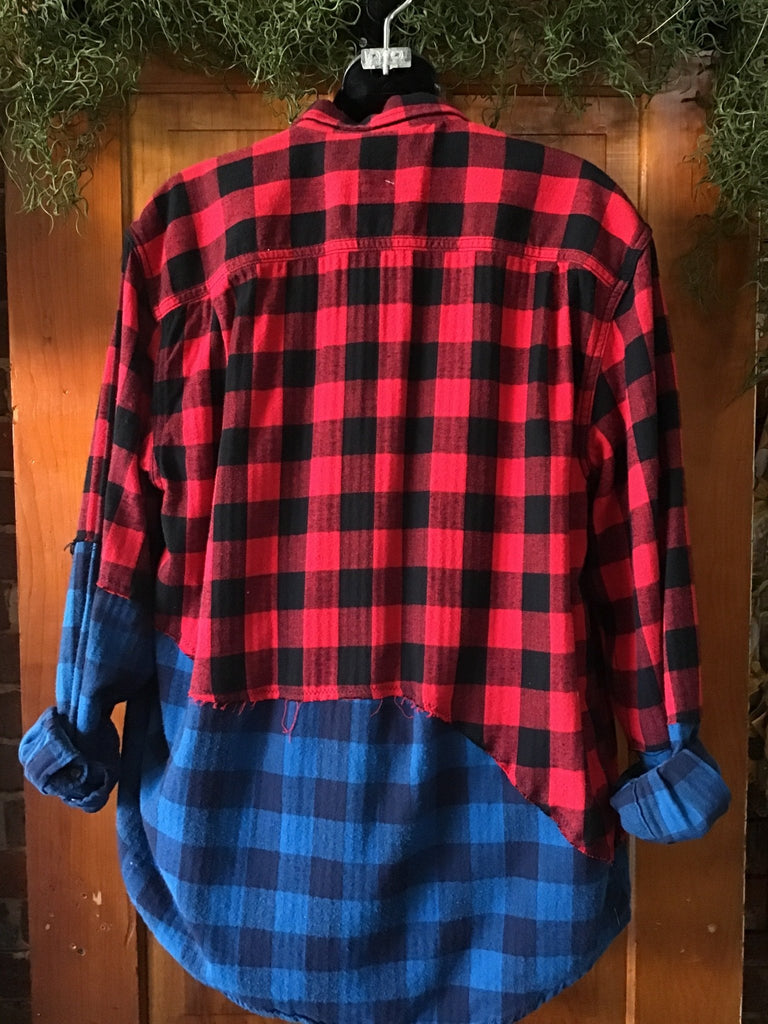 Upcycled Patchwork Plaid Flannel - Main Street Threads