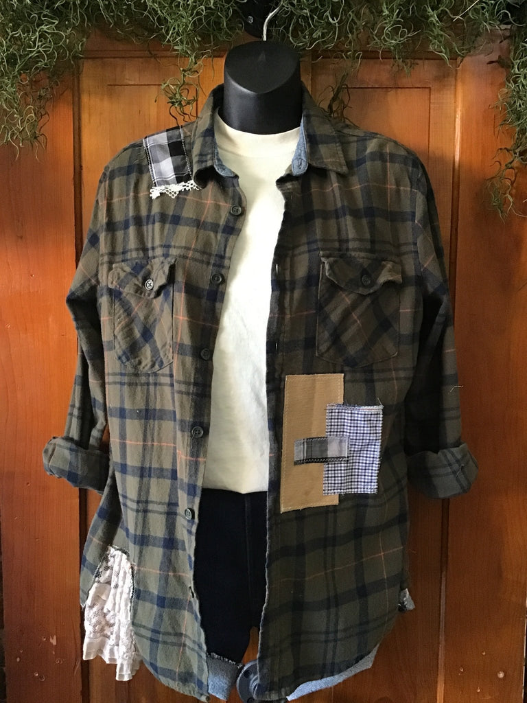 Upcycled Patchwork Plaid Flannel - Main Street Threads