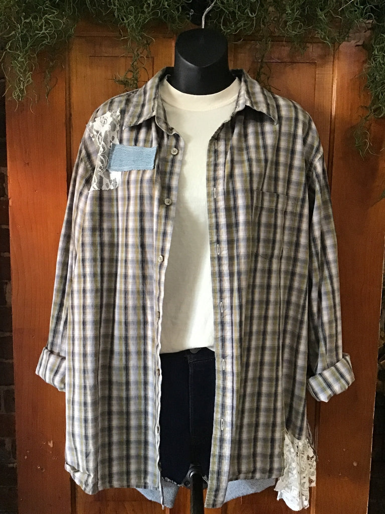 Upcycled Patchwork Plaid Flannel - Main Street Threads