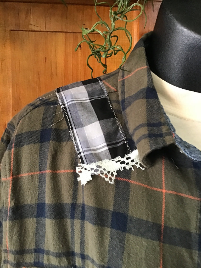 Upcycled Patchwork Plaid Flannel - Main Street Threads