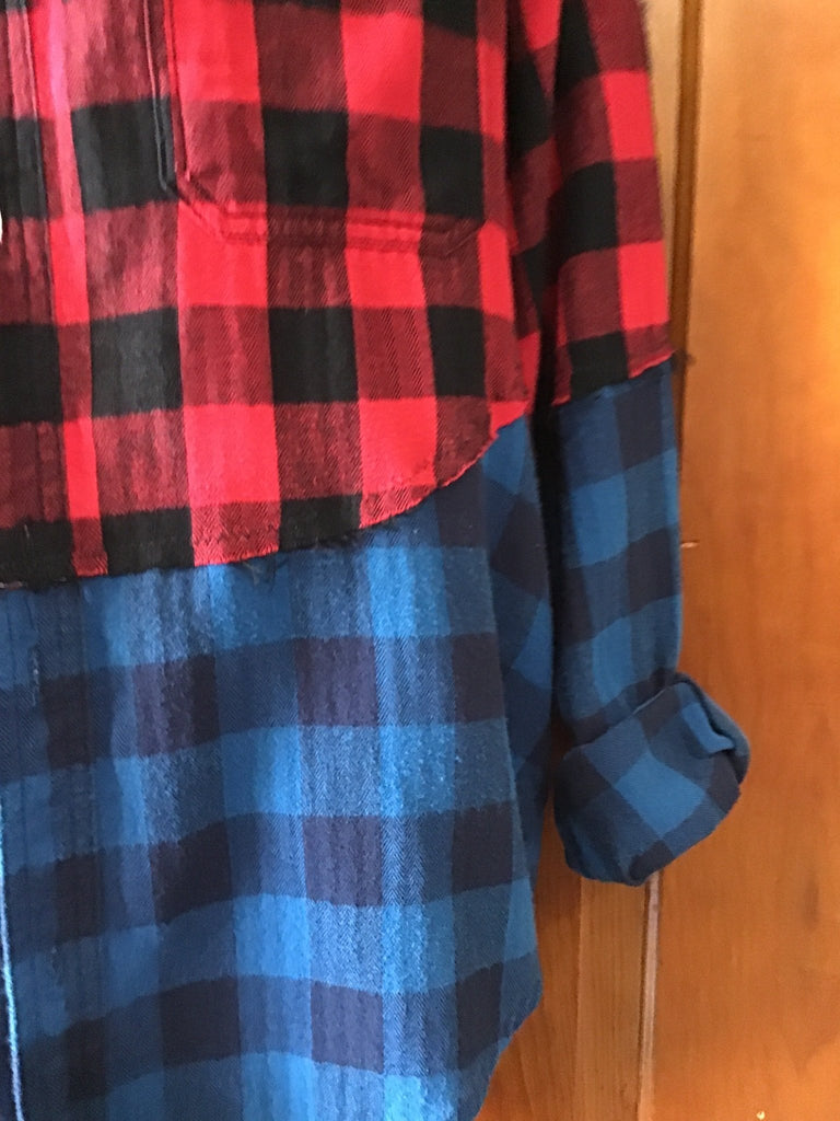 Upcycled Patchwork Plaid Flannel - Main Street Threads