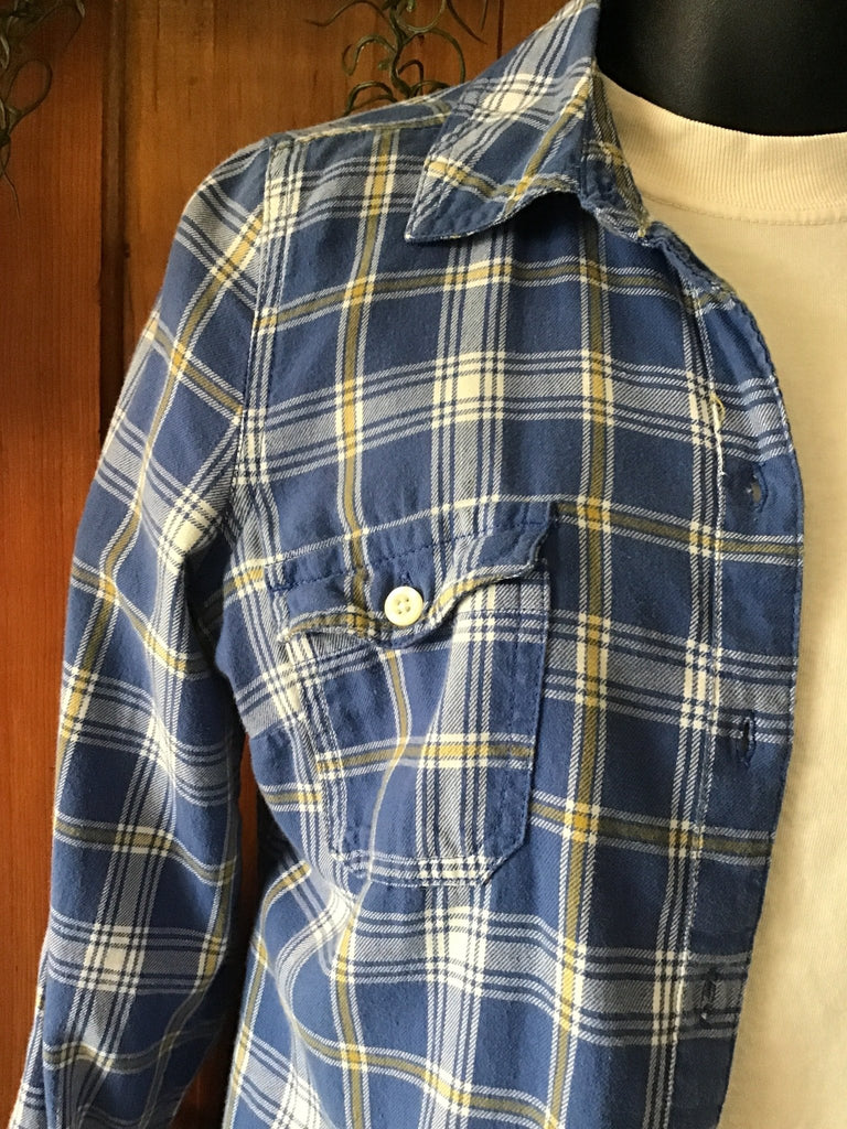 Upcycled Plaid Flannel with Patch on Back - Main Street Threads