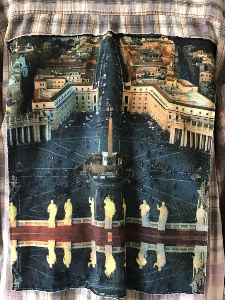 Upcycled Plaid Flannel with Patch on Back - Main Street Threads