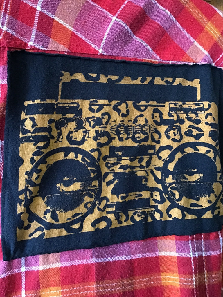 Upcycled Plaid Flannel with Patch - Main Street Threads