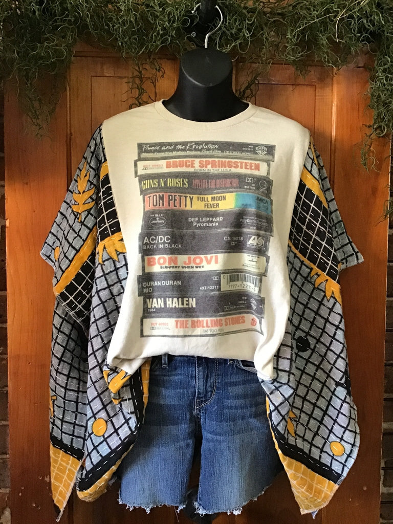VHS Tapes kantha poncho - Main Street Threads