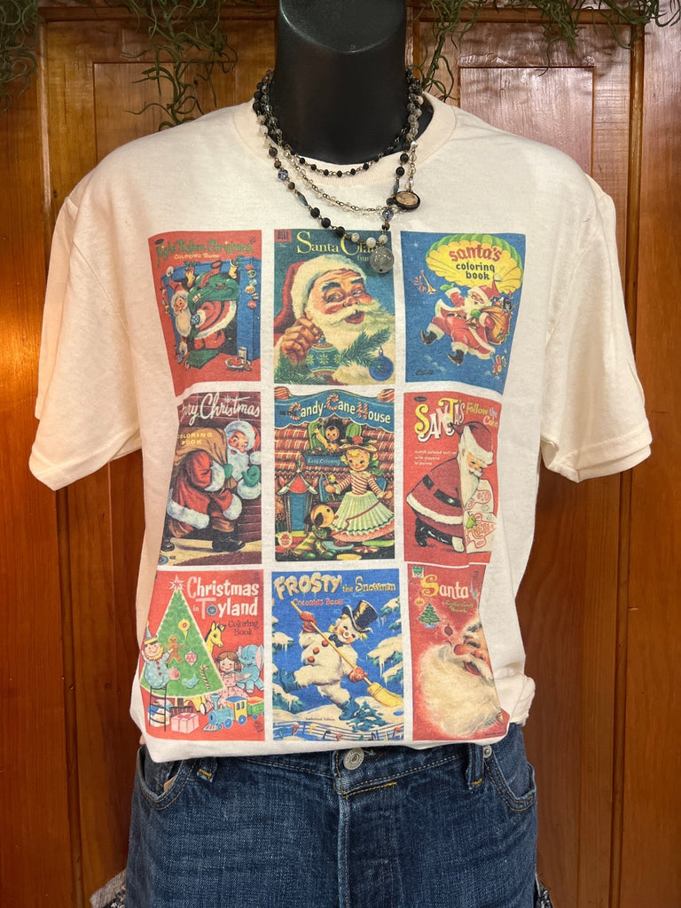 Vintage Christmas coloring book graphic tee - Main Street Threads