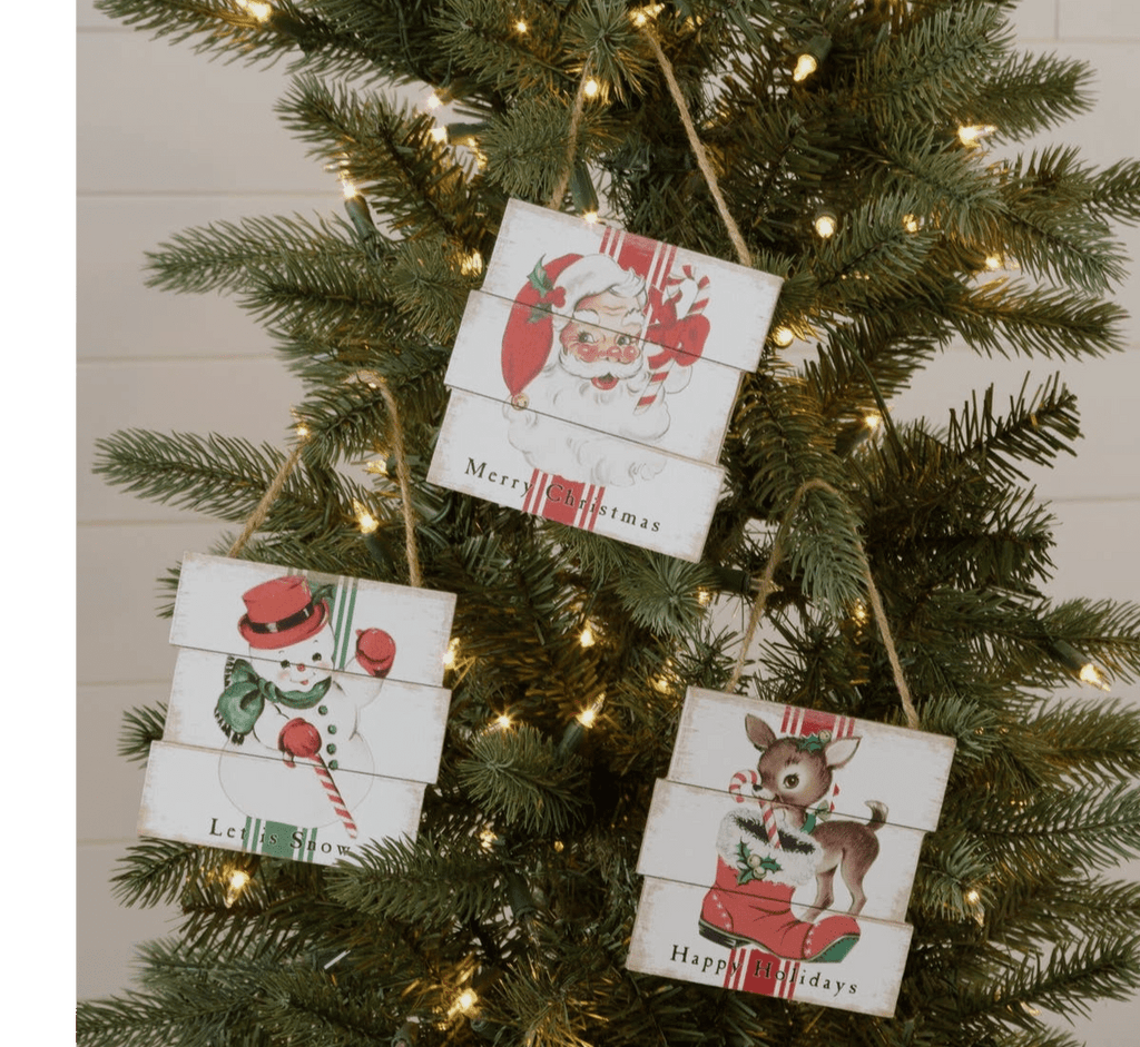 Vintage Christmas wooden ornaments - Main Street Threads