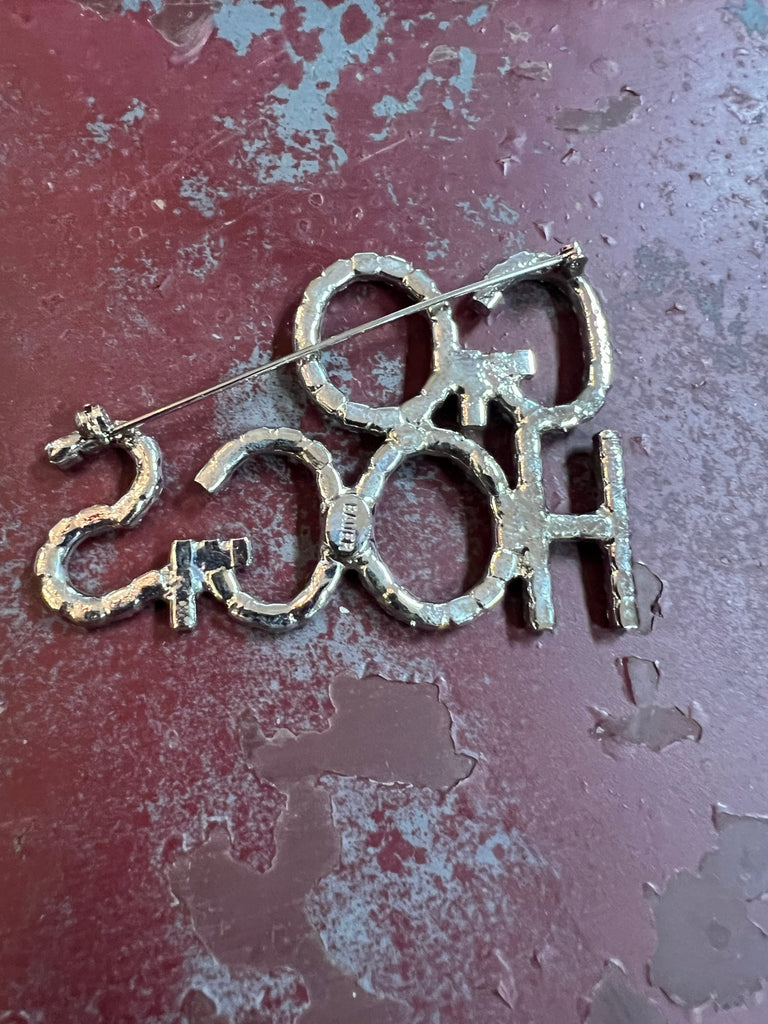 Vintage Go Hogs Rhinestone pin - brooch - Main Street Threads