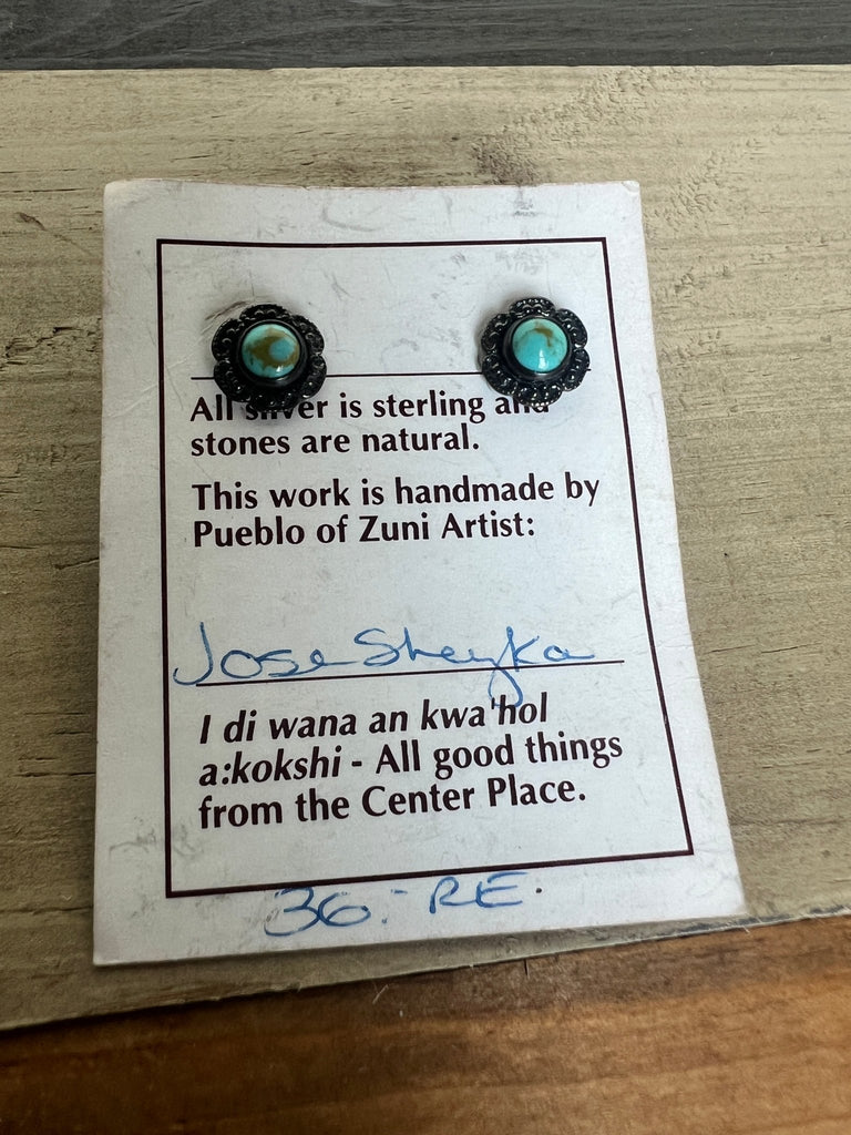 Vintage Handmade Sterling Zuni Earrings - Main Street Threads
