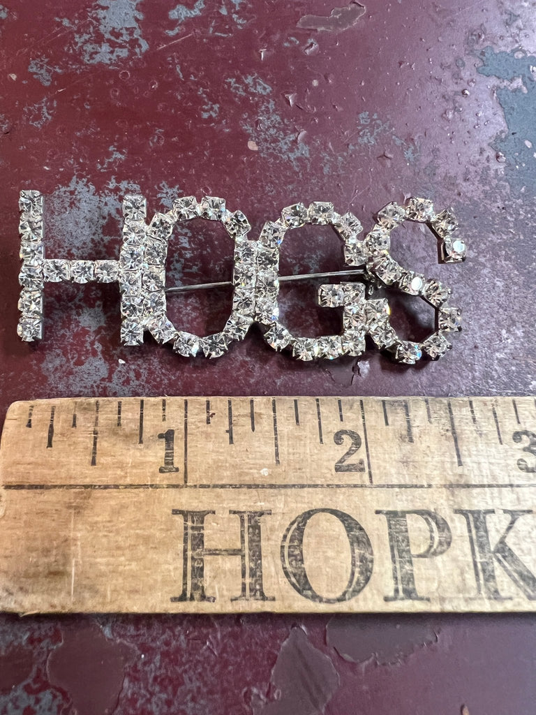 Vintage Hogs Rhinestone pin - brooch - Main Street Threads