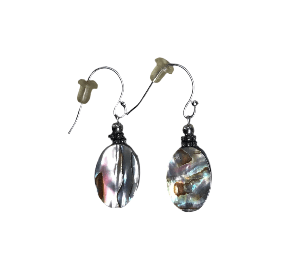 Vintage Sterling & Abalone Shell Earrings - Main Street Threads