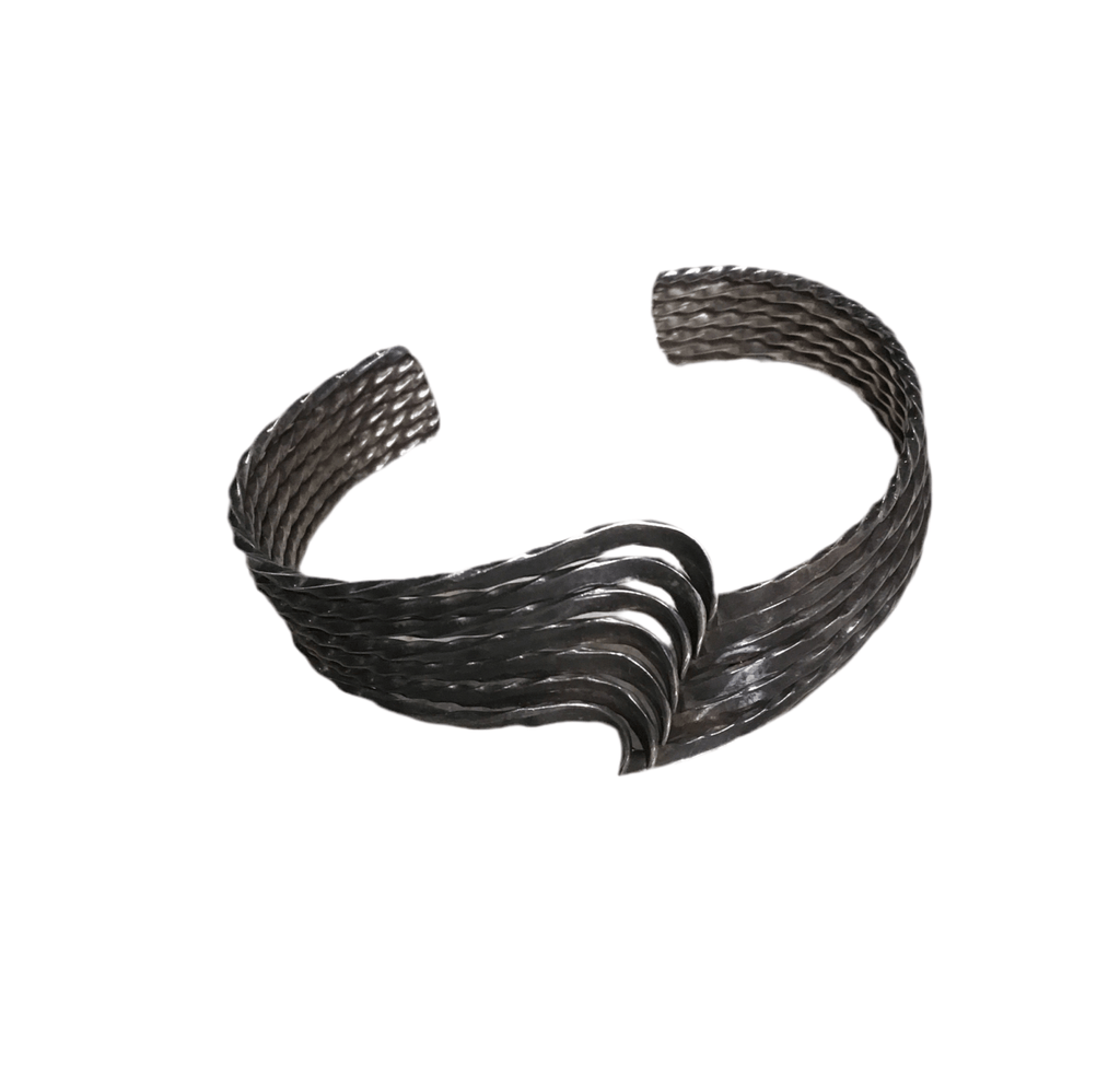 Vintage Sterling Multi - Wave Bracelet Cuff - Main Street Threads