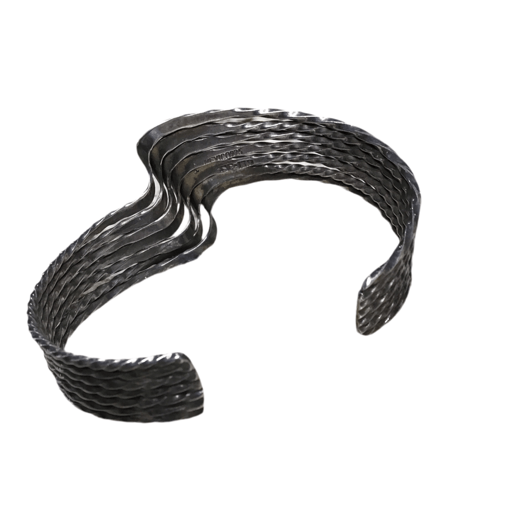 Vintage Sterling Multi - Wave Bracelet Cuff - Main Street Threads