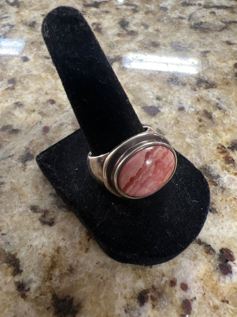 Vintage Sterling Silver rhodochrosite ring - Main Street Threads