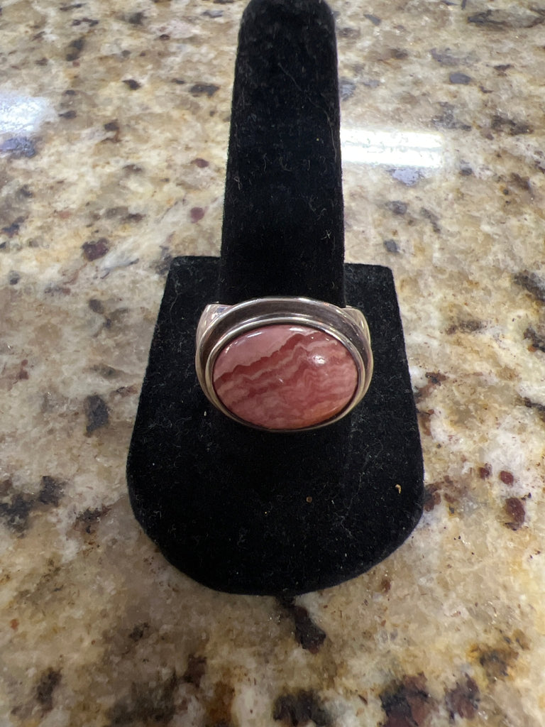 Vintage Sterling Silver rhodochrosite ring - Main Street Threads
