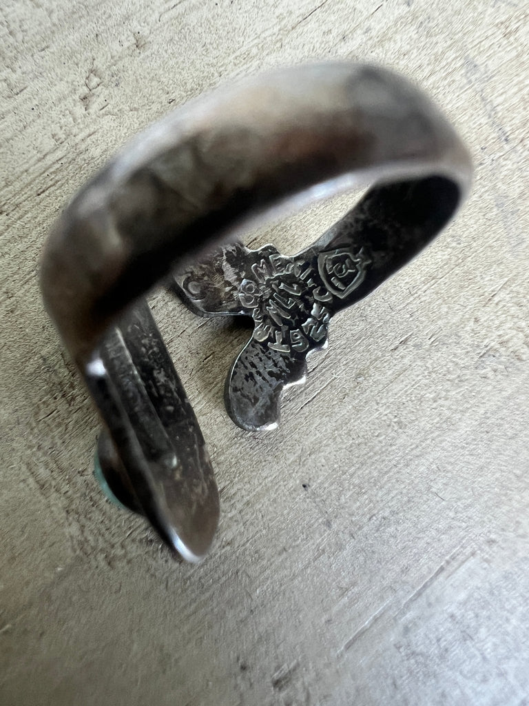 Vintage Taxco Mexico Sterling Silver Bypass Ring with Aventurine Stones - Main Street Threads