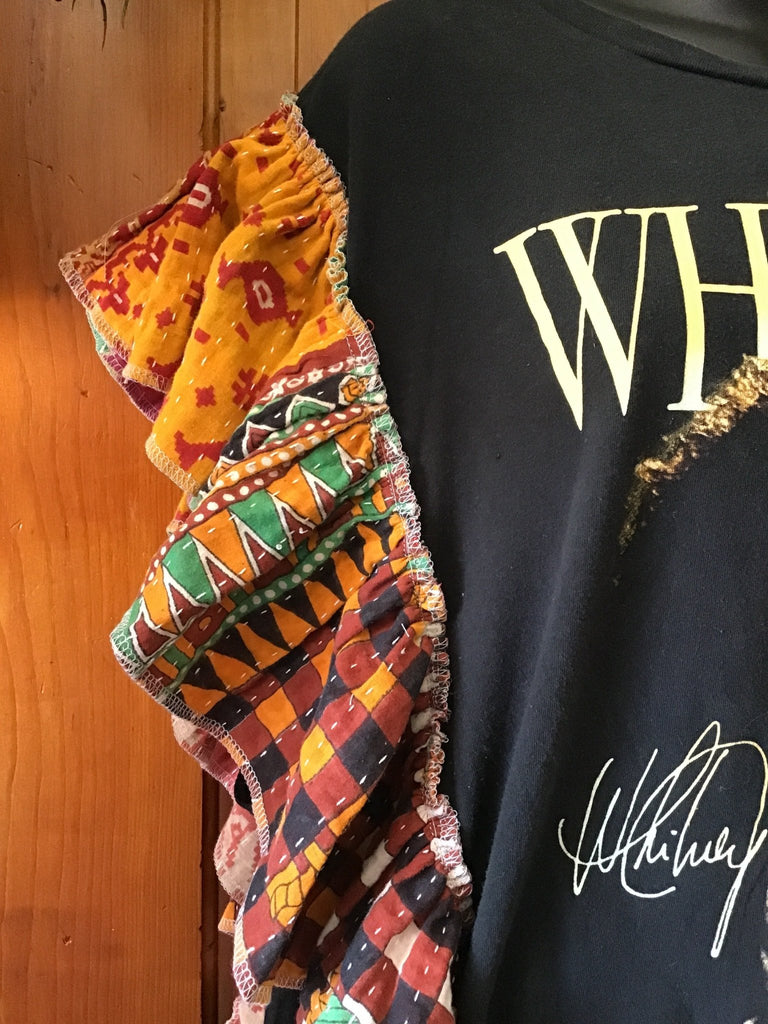 Whitney Houston ruffle sleeves kantha tee - Main Street Threads