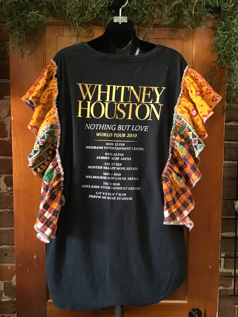 Whitney Houston ruffle sleeves kantha tee - Main Street Threads