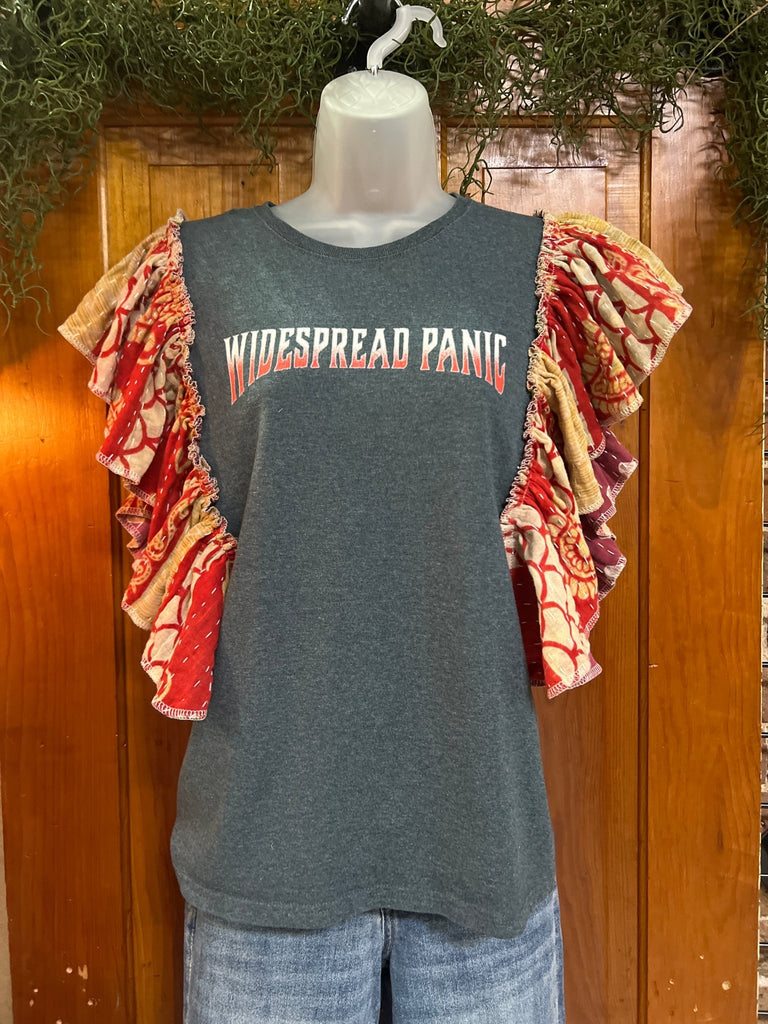 Widespread Panic ruffle sleeves kantha tee - Main Street Threads