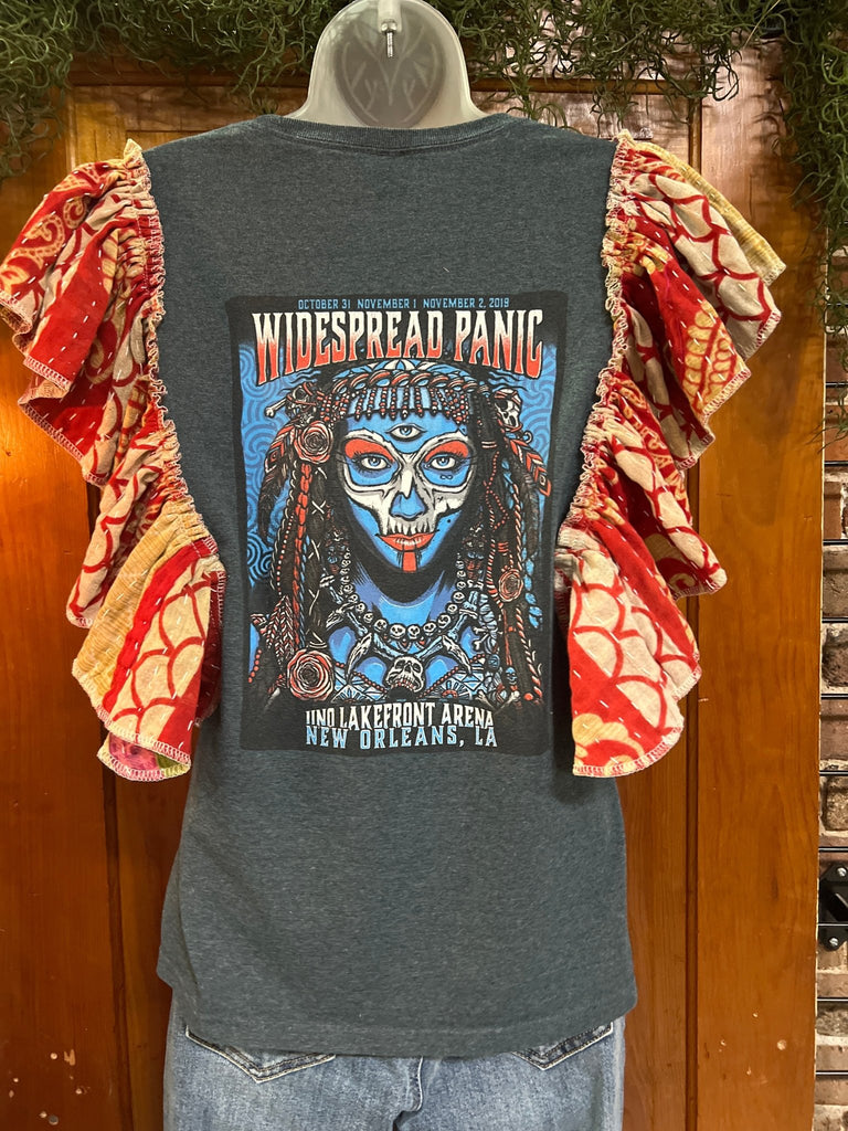 Widespread Panic ruffle sleeves kantha tee - Main Street Threads