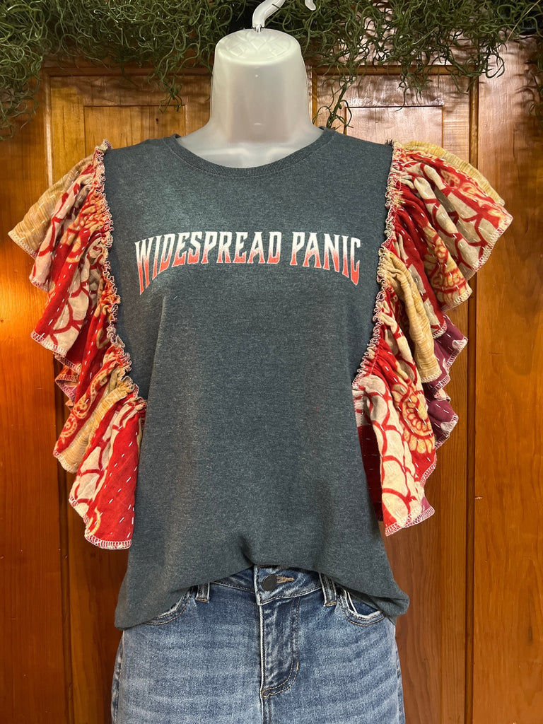 Widespread Panic ruffle sleeves kantha tee - Main Street Threads