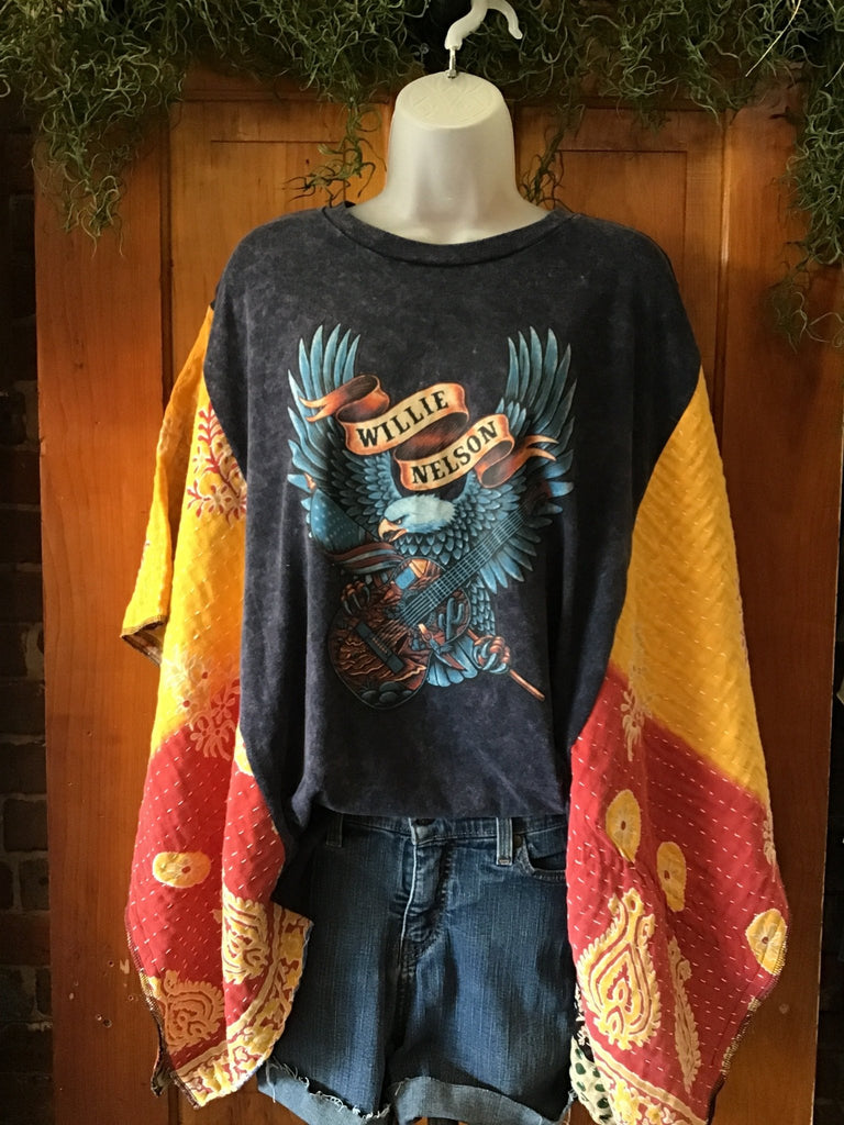 Willie Nelson kantha poncho - Main Street Threads