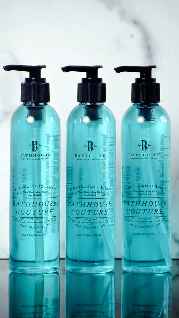  Our luxuriously frothy and voluptuous 3-in-1 Liquid Soap is paraben-free and multitasks as a:  — Body Wash  — Bubble Bath — Shampoo — Hand Soap 