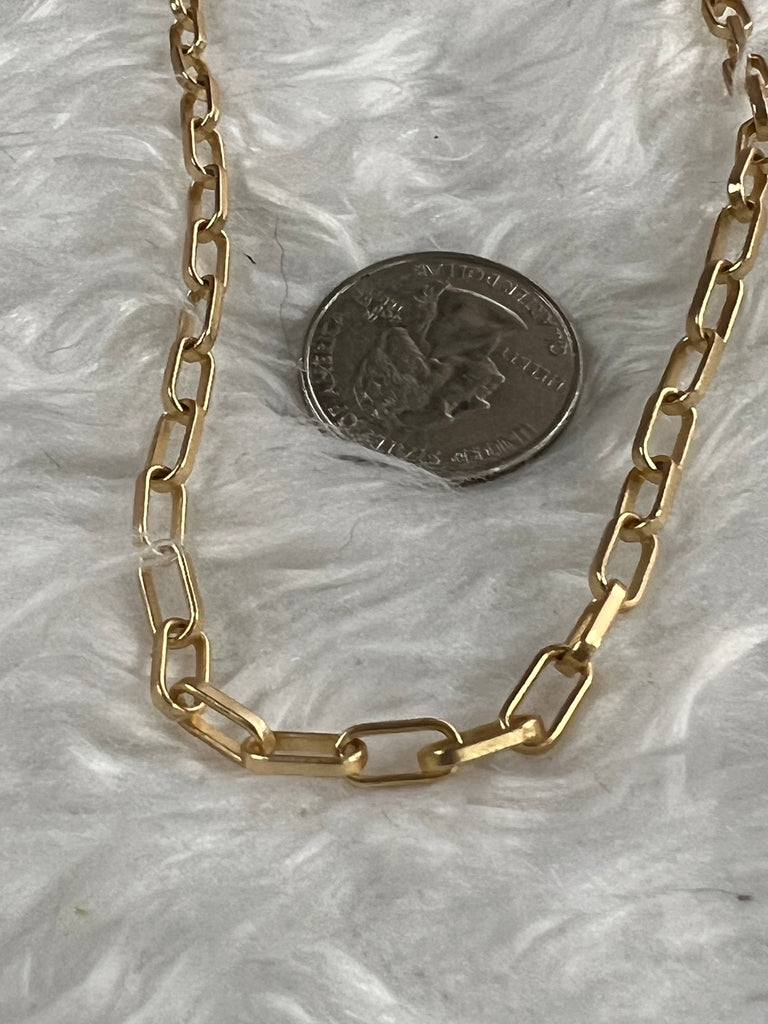paper clip chocker necklace (compared with a quarter)  GOLD