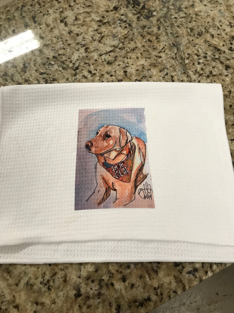 Mater “shop local” tea towel - Main Street Threads
