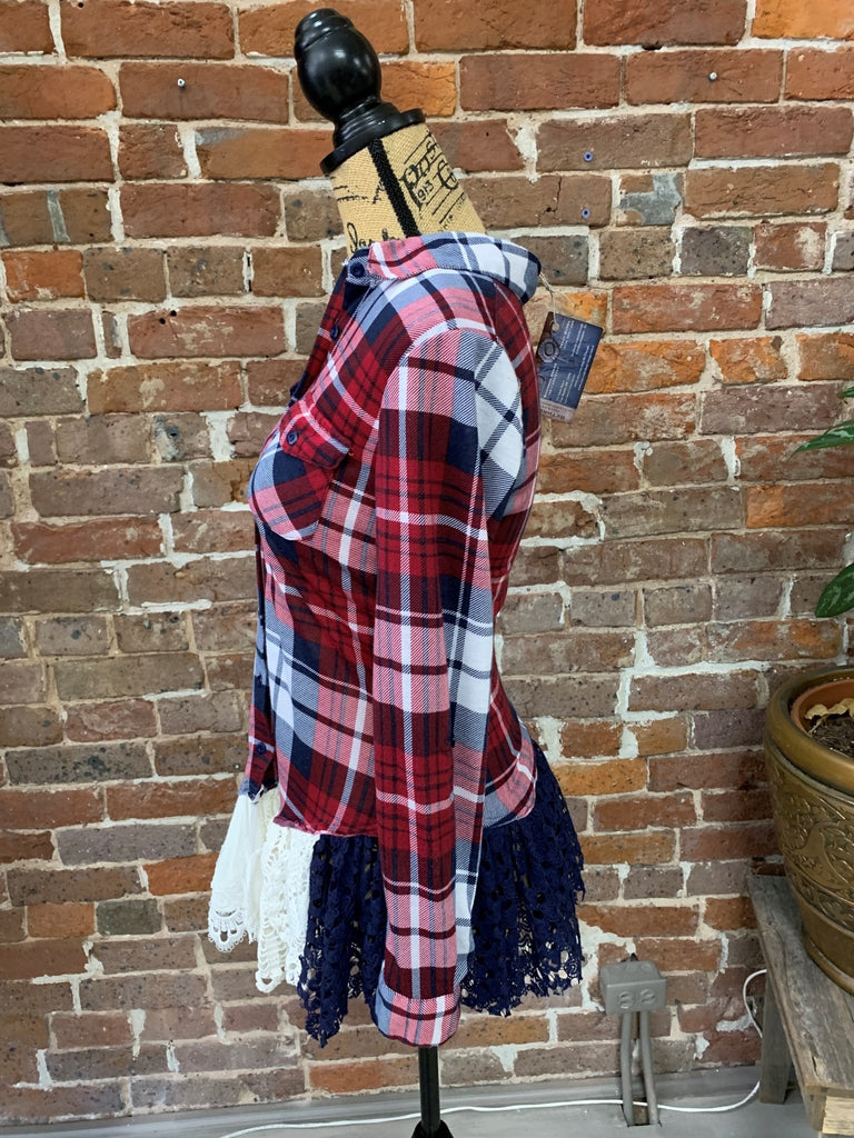 OOAK Tattered lace plaid jacket - Main Street Threads