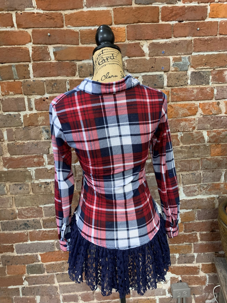 OOAK Tattered lace plaid jacket - Main Street Threads